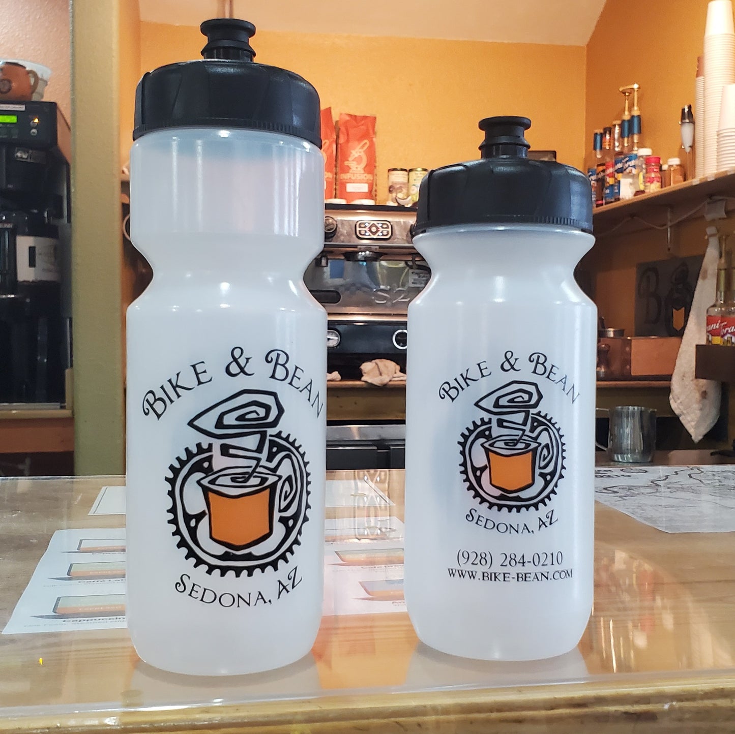 Bike and Bean Water Bottle